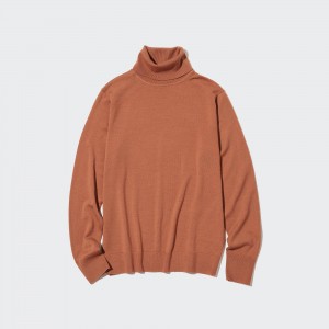 UNIQLO 100pct Extra Fine Merino Turtleneck Jumper Oransje | 05JWMVBKE