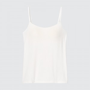 UNIQLO Airism Camisole Bra Top Hvite | 96XUJWNRQ