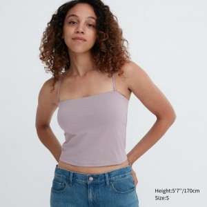 UNIQLO Airism Cotton Cropped Bra Tube Top Gray | 92YEKHGDI