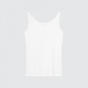 UNIQLO Airism Sleeveless Vest Top Hvite | 97TIKWGZE