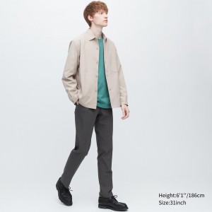 UNIQLO Airsense Ultra Light Wool Like Trousers Mørke | 49CANEKBF