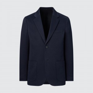 UNIQLO Comfort Blazer Jacket Marineblå | 23XNWHSLU