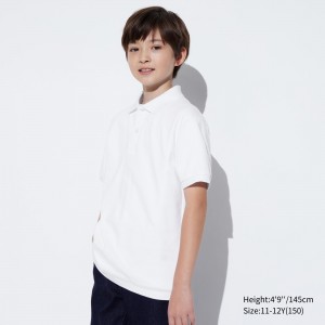 UNIQLO Dry Piqué Polo Shirt Hvite | 35ZRBMNQA