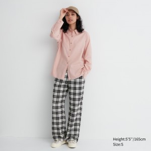 UNIQLO Flannel Trousers Hvite | 90FVKQMJA