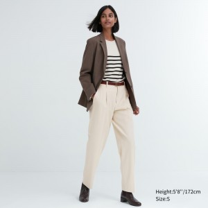 UNIQLO Heattech Pleated Trousers Long Natural | 20INTHLZD