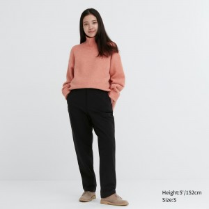 UNIQLO Heattech Warm Lined Trousers Short Svarte | 02OLTYUBV