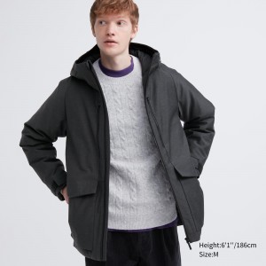 UNIQLO Hybrid Down 3d Cut Parka Mørke | 78NEDGCTO