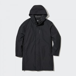 UNIQLO Hybrid Down Coat Svarte | 53YFIWHVM