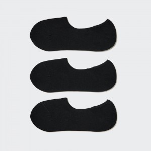 UNIQLO Invisible No Show Socks Three Pairs Svarte | 39LICUEGM