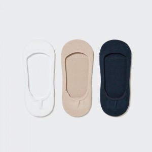 UNIQLO Low Cut Invisible No Show Socks Three Pairs Hvite | 03LDUMAIW