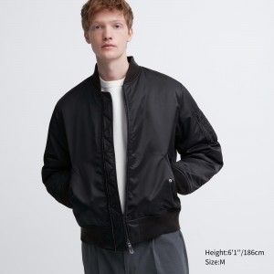 UNIQLO Ma 1 Blouson Jacket Svarte | 51ALERIQO