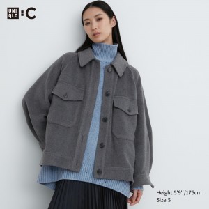 UNIQLO Oversized Jacket Gray | 57VNOACEM