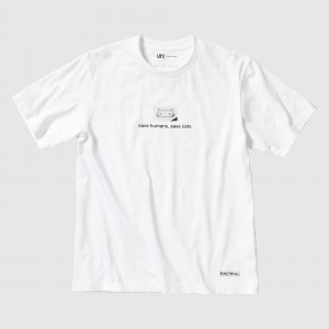 UNIQLO Peace For All Graphic T-Shirt Haruki Murakami Hvite | 52YZGDSNA