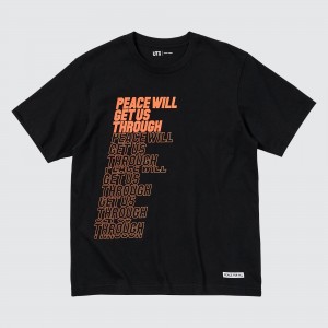 UNIQLO Peace For All Graphic T-Shirt Shingo Kunieda Svarte | 16PQTEIML