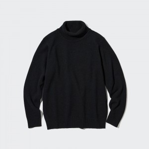 UNIQLO Premium Lambswool Turtleneck Jumper Svarte | 78YPZWIQM