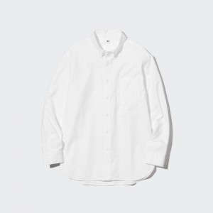 UNIQLO Regular Fit Oxford Shirt Button Down Collar Hvite | 20SVDQONA