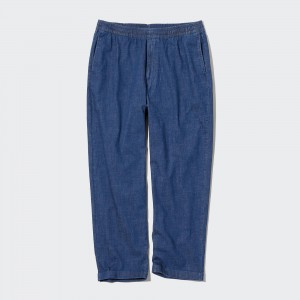 UNIQLO Relaxed Fit Ankle Length Jeans Blå | 96TEAYFKU