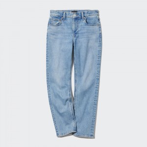 UNIQLO Slim Fit Straight Leg Ankle Length Jeans Blå | 63WKGDSBM