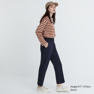 UNIQLO Smart Ankle Length Trousers Marineblå | 82FPOSIHT