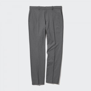 UNIQLO Smart Ultra Stretch Ankle Length Trousers Long Gray | 25HZRJFVC