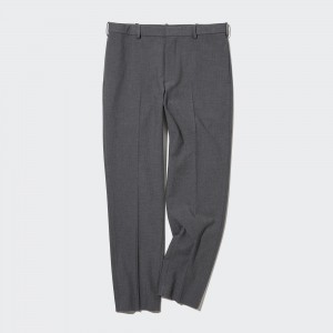 UNIQLO Smart Wool Like Ankle Length Trousers Long Gray | 50GDJAKWB