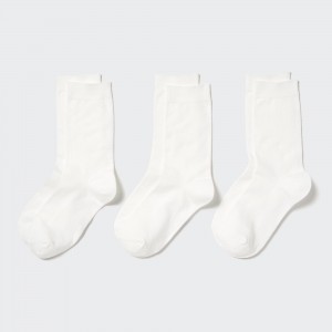 UNIQLO Socks Three Pairs Hvite | 94RBNUJDM