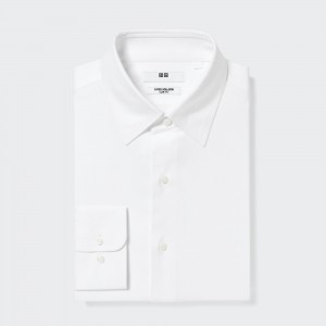 UNIQLO Super Non Iron Slim FiT-Shirt Regular Collar Hvite | 47UTADGXV