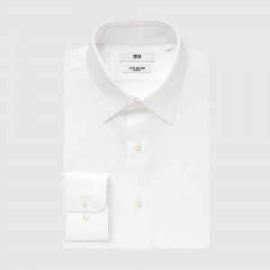 UNIQLO Super Non Iron Slim FiT-Shirt Regular Collar Hvite | 98AKYFPJU