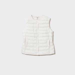 UNIQLO Ultra Light Down Compact Vest Hvite | 79FXZNEMH