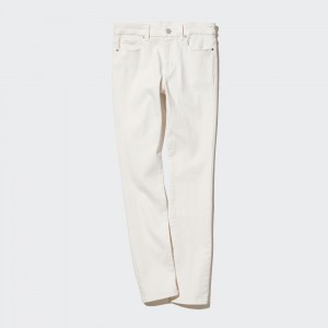 UNIQLO Ultra Stretch Skinny Fit Jeans Hvite | 89SRDFLPV