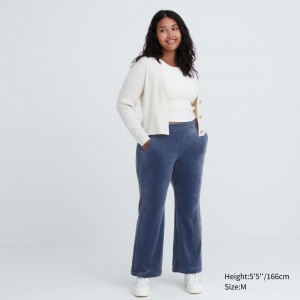 UNIQLO Ultra Stretch Smooth Trousers Blå | 28FJUOLKX