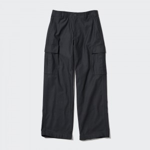 UNIQLO Wide Straight Leg Cargo Trousers Long Mørke | 06UOSVWPT