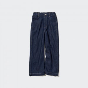 UNIQLO Wide Straight Leg Jeans Blå | 37SYREVFA