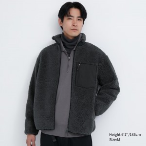 UNIQLO Windproof Outer Fleece Jacket Mørke | 89YBQITUF