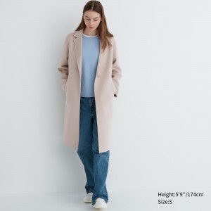 UNIQLO Wool Blend Long Coat Natural | 24LFVUXKE