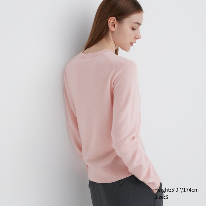 UNIQLO 100pct Cashmere Crew Neck Jumper Beige | 23HIPBDAM