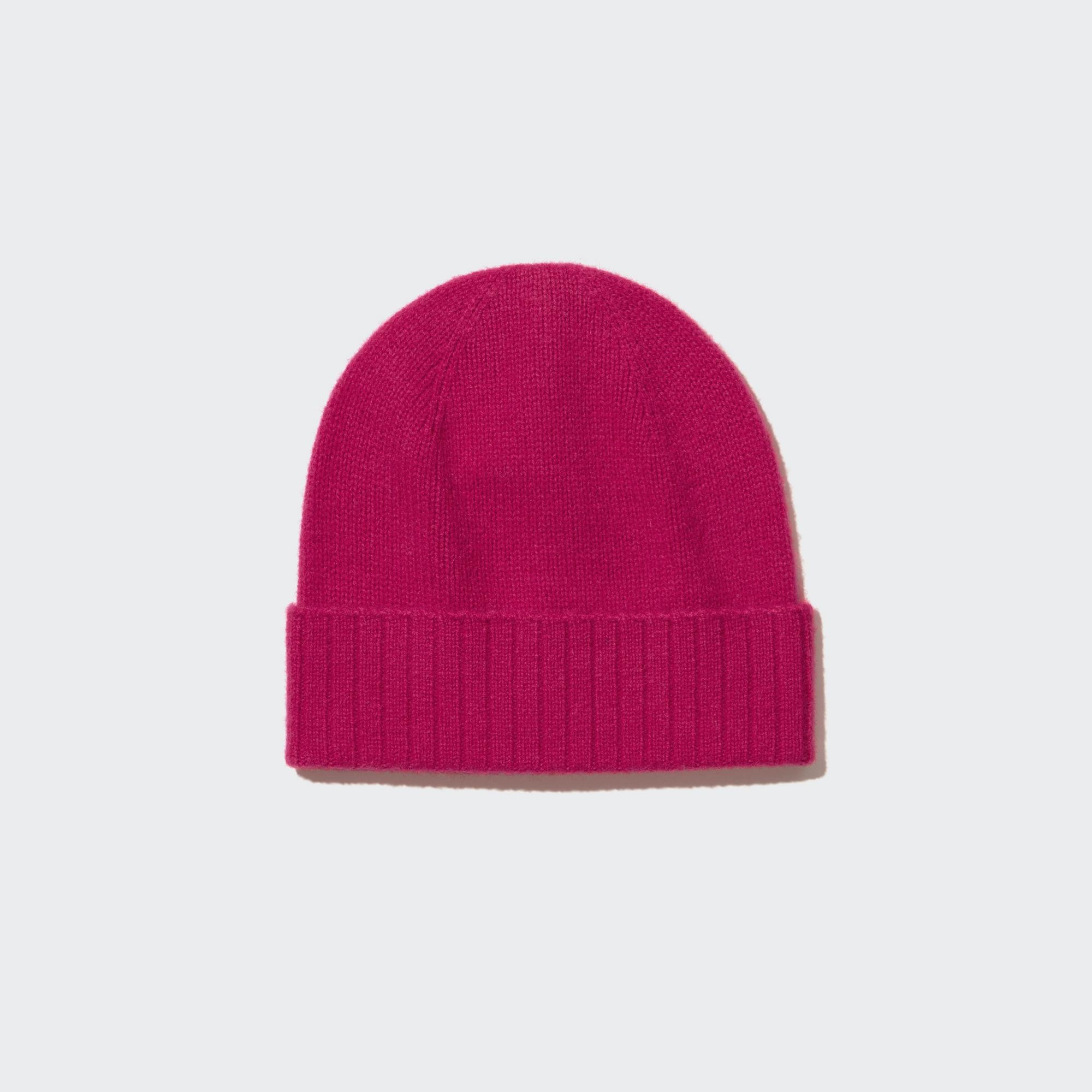 UNIQLO 100pct Cashmere Knitted Beanie Hat Rosa | 14EHZPUVX