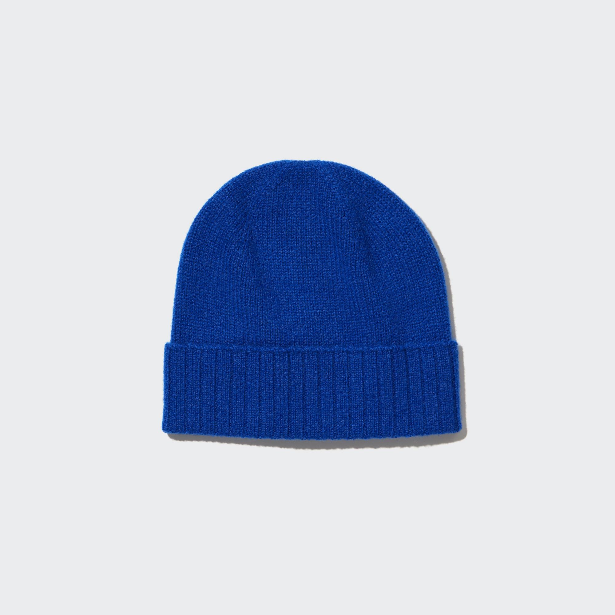 UNIQLO 100pct Cashmere Knitted Beanie Hat Blå | 86IBFDOCV