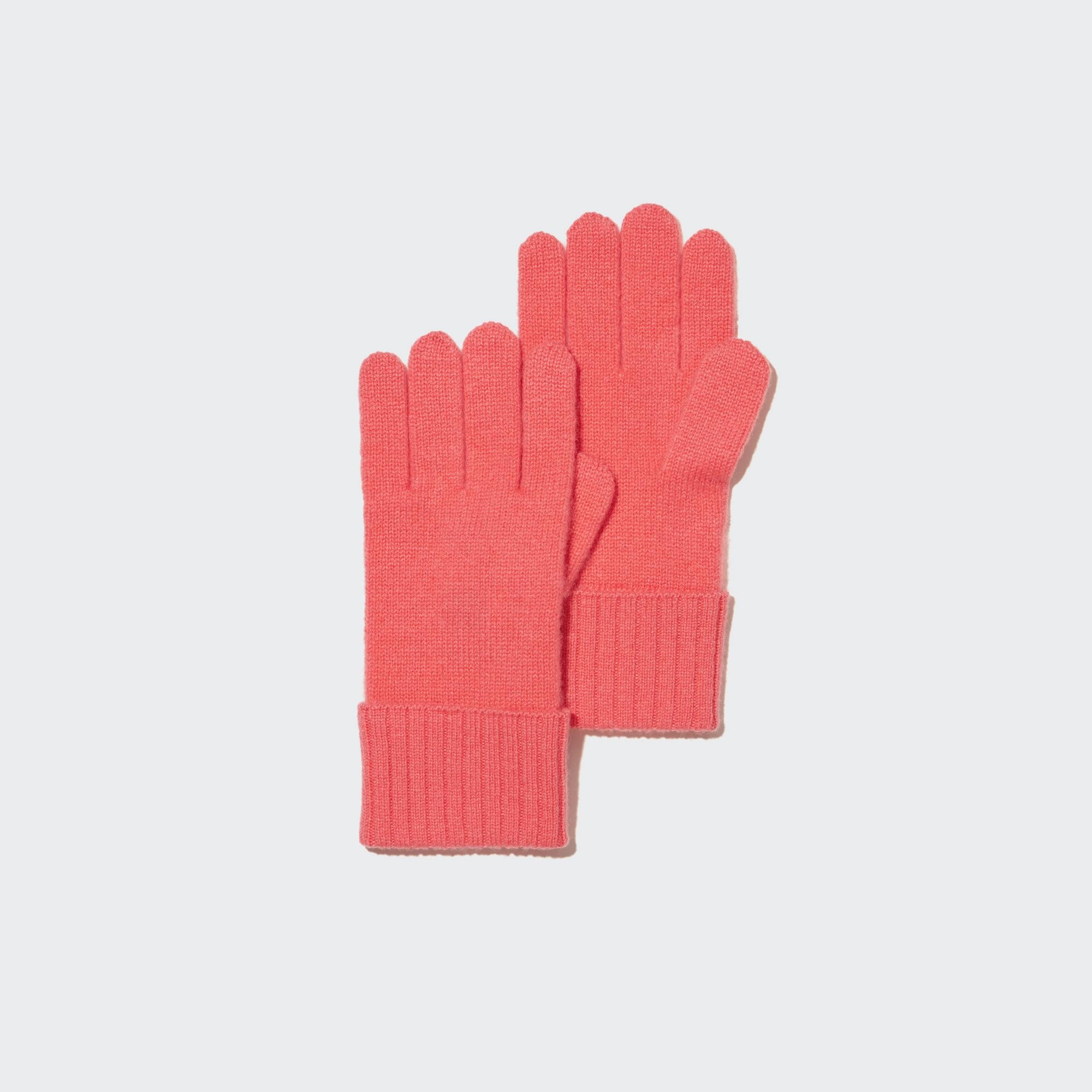 UNIQLO 100pct Cashmere Knitted Gloves Rosa | 37XCFZVWO