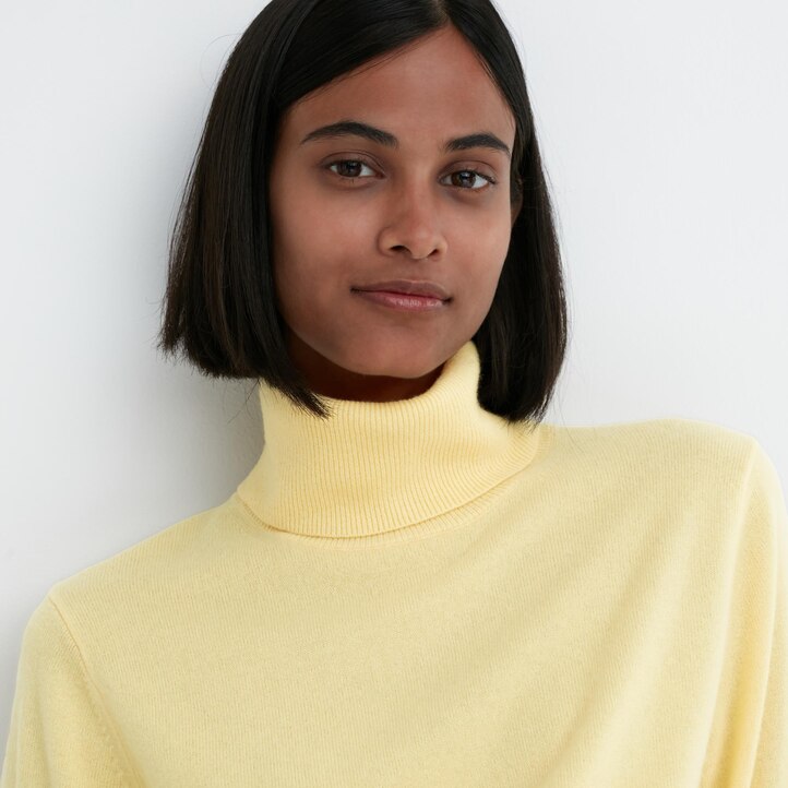 UNIQLO 100pct Cashmere Turtleneck Jumper Blå | 16JNGBVLS