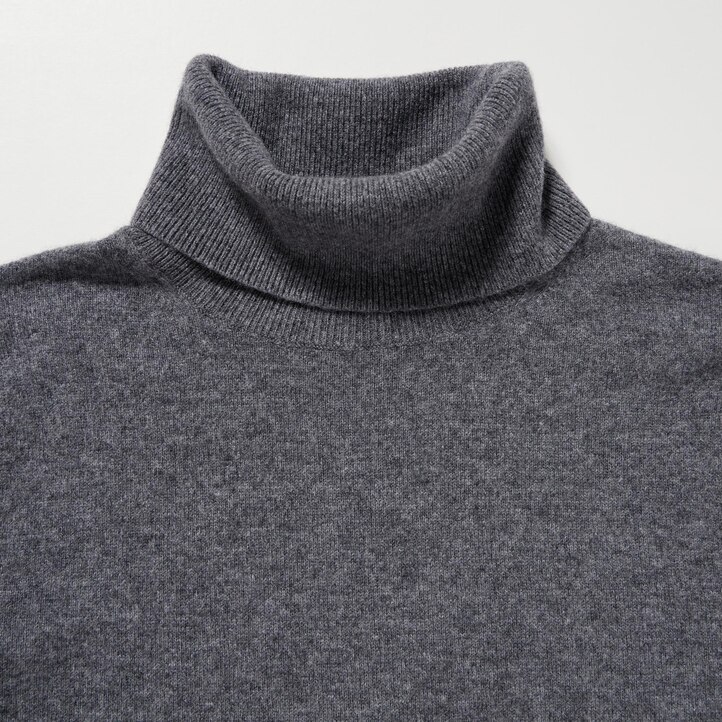 UNIQLO 100pct Cashmere Turtleneck Jumper Blå | 16JNGBVLS