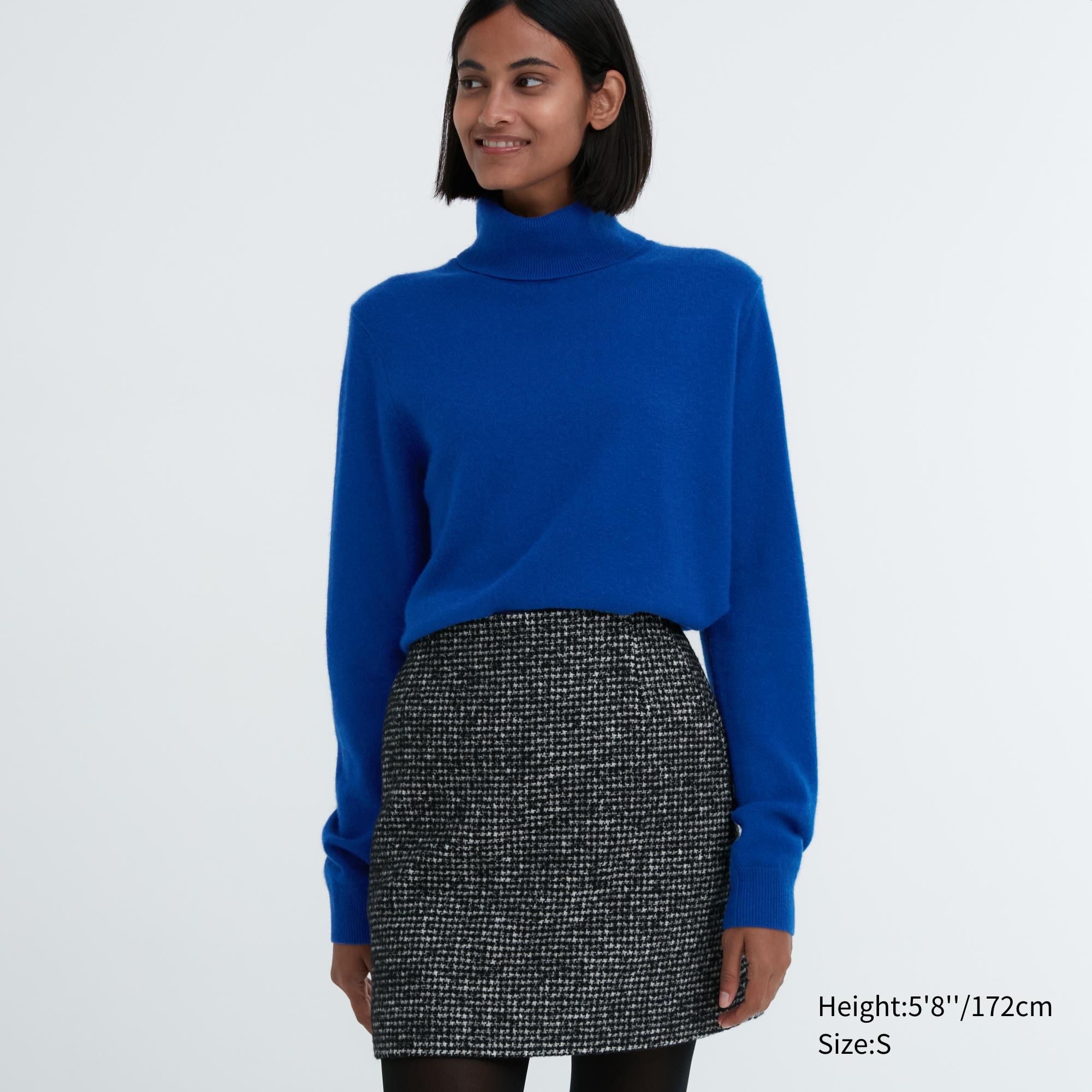 UNIQLO 100pct Cashmere Turtleneck Jumper Blå | 16JNGBVLS