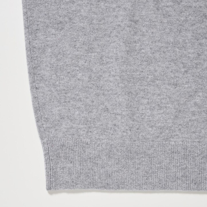 UNIQLO 100pct Cashmere V Neck Jumper Gray | 34ISTGKFE