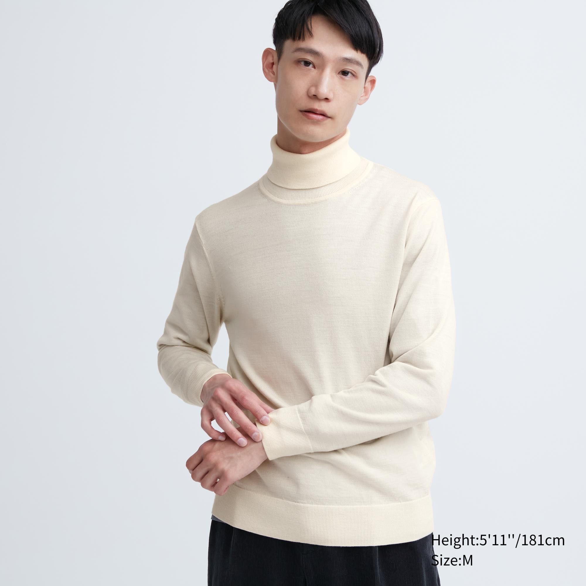 UNIQLO 100pct Extra Fine Merino Turtleneck Jumper Hvite | 07WNEVLIG