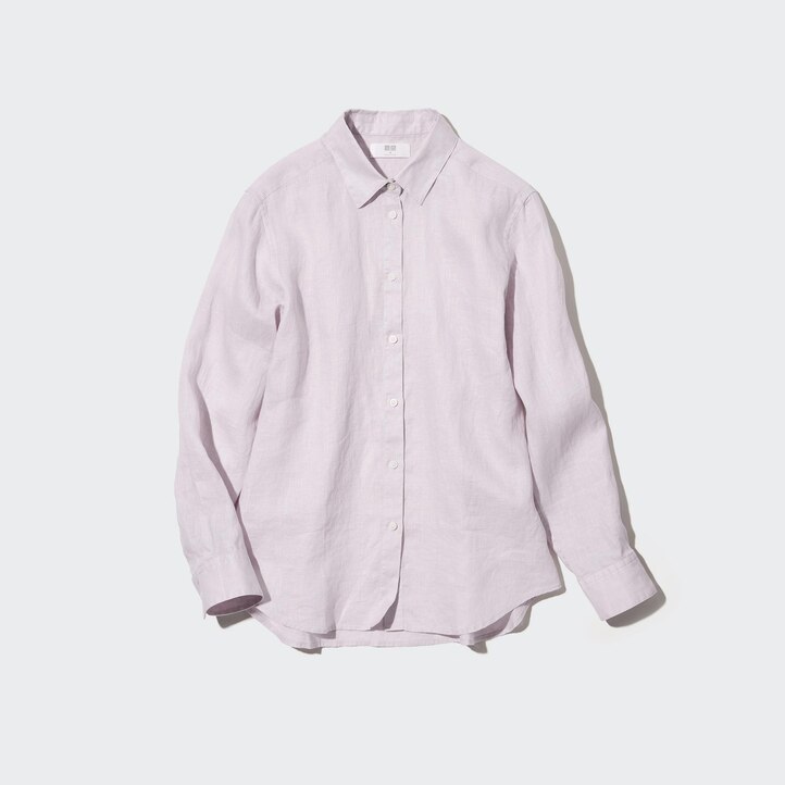 UNIQLO 100pct Premium Linen Long Sleeved Shirt Hvite | 31TENZOKS