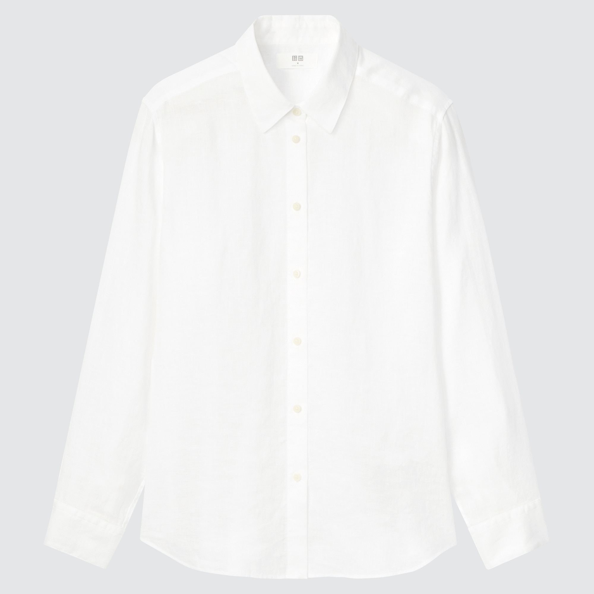 UNIQLO 100pct Premium Linen Long Sleeved Shirt Hvite | 31TENZOKS