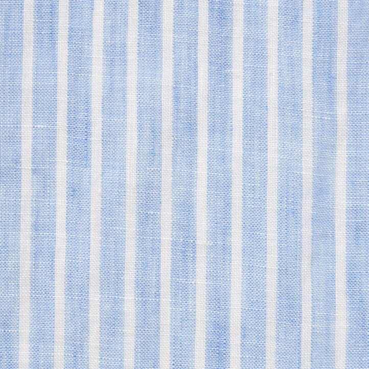 UNIQLO 100pct Premium Linen Striped Long Sleeved Shirt Lyse Blå | 15QZCWASD