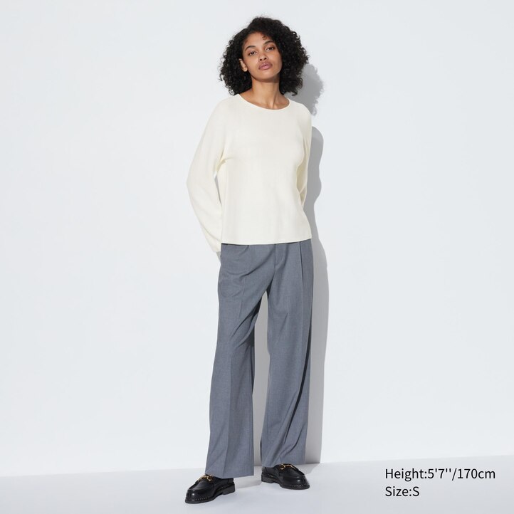 UNIQLO 3d Knit Seamless Cotton Crew Neck Jumper Svarte | 14KLPWIUJ