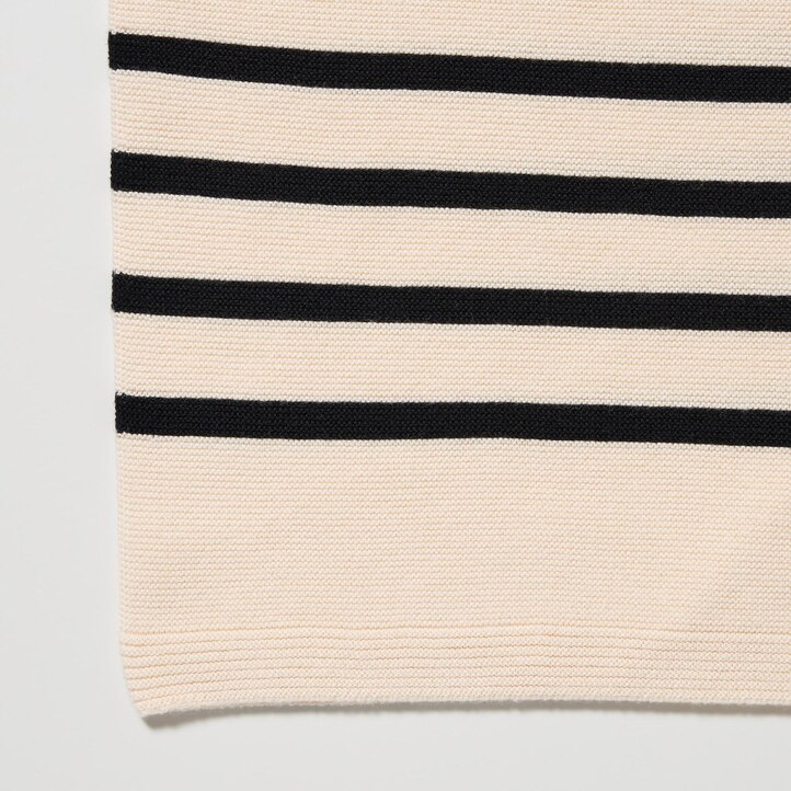 UNIQLO 3d Knit Seamless Cotton Striped Crew Neck Jumper Svarte | 81KVJOYQD