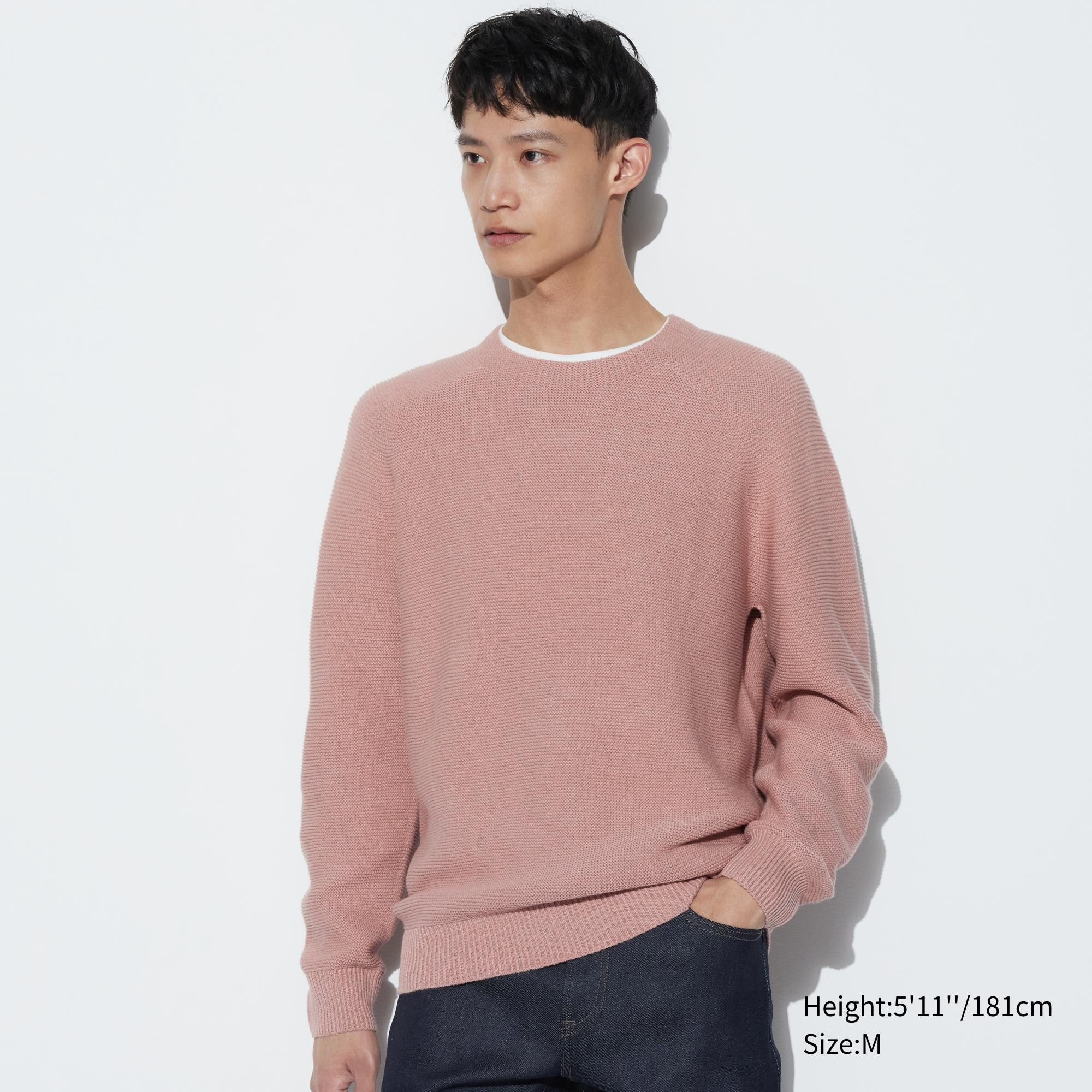 UNIQLO 3d Knit Seamless Crew Neck Jumper Rosa | 15FXLQHVC